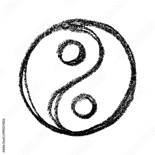 Hand drawn yin yang symbol Zen and Tao Harmony and balance Black and white yin and yang sign Taichi, Taoism, Buddhism, Japan, Chinese, Asian, yoga, meditation, karma, peace, dualism