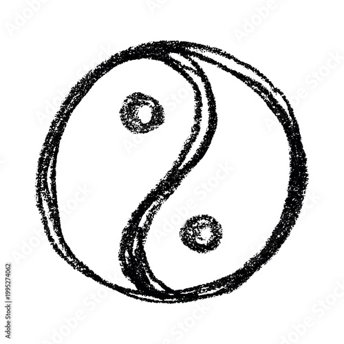 Hand drawn yin yang symbol Zen and Tao Harmony and balance Black and white yin and yang sign Taichi, Taoism, Buddhism, Japan, Chinese, Asian, yoga, meditation, karma, peace, dualism