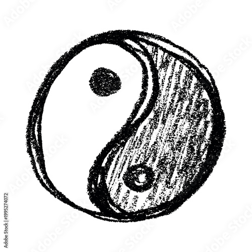 Hand drawn yin yang symbol Zen and Tao Harmony and balance Black and white yin and yang sign Taichi, Taoism, Buddhism, Japan, Chinese, Asian, yoga, meditation, karma, peace, dualism