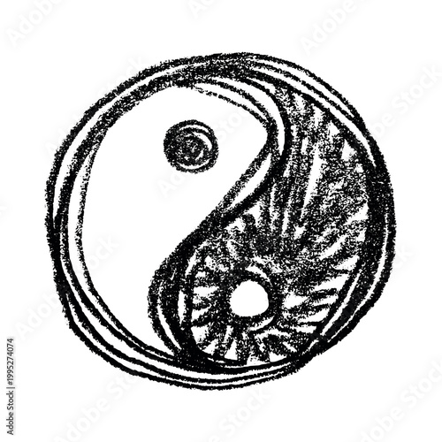 Hand drawn yin yang symbol Zen and Tao Harmony and balance Black and white yin and yang sign Taichi, Taoism, Buddhism, Japan, Chinese, Asian, yoga, meditation, karma, peace, dualism