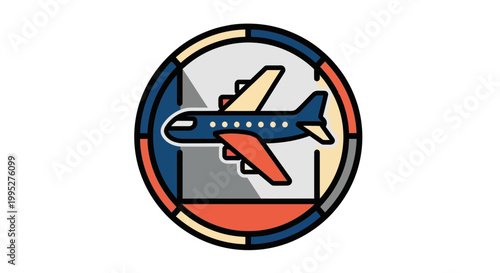 Airplane Travel Icon Logo.