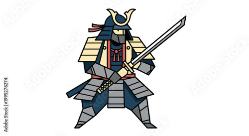 Samurai Warrior Holding Sword.