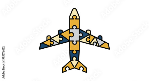 Airplane Puzzle Piece.