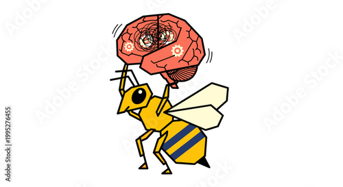 Bee Holding Brain Above.