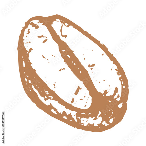 Hand drawn fresh roasted coffee bean Arabica robusta seed doodle Single element for print, web, design, decor