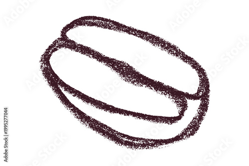 Hand drawn fresh roasted coffee bean Arabica robusta seed doodle Single element for print, web, design, decor