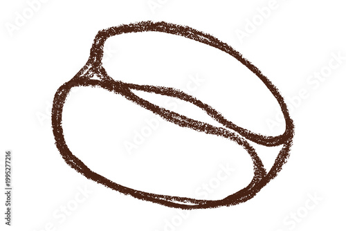 Hand drawn fresh roasted coffee bean Arabica robusta seed doodle Single element for print, web, design, decor