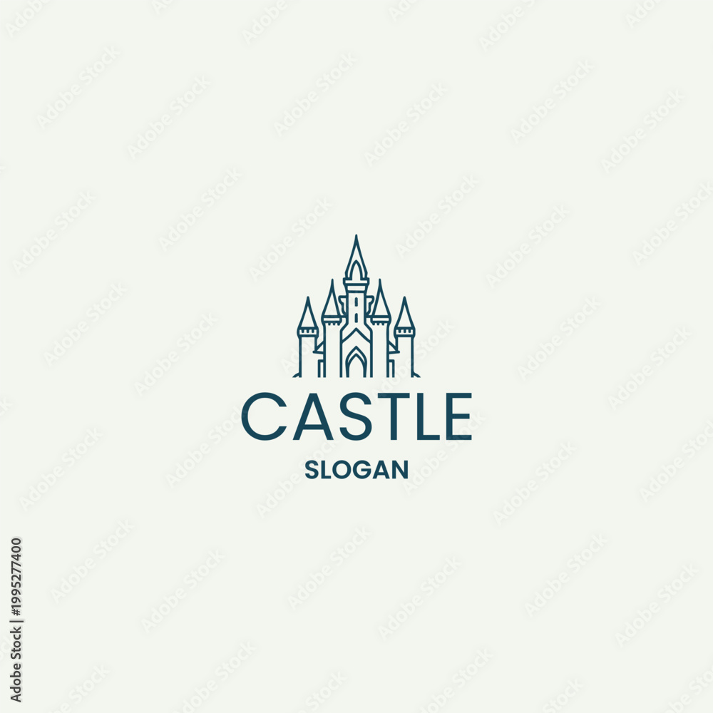 Fototapeta premium Castle logo vector icon illustration