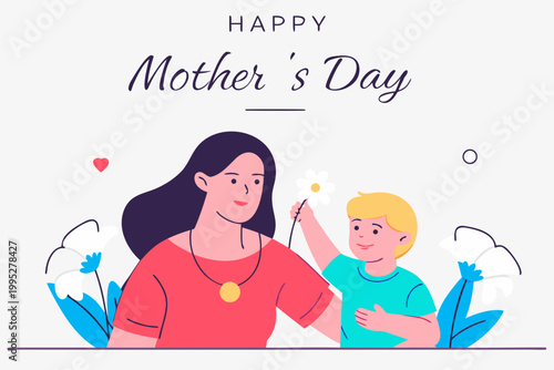 A flat illustration for Mother’s Day