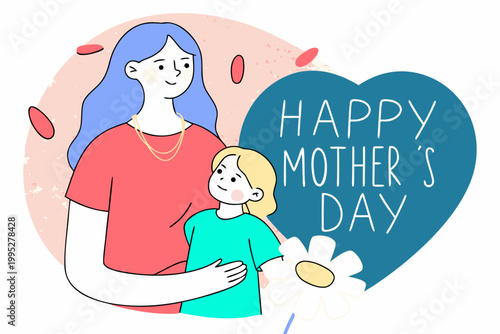 A flat illustration for Mother’s Day