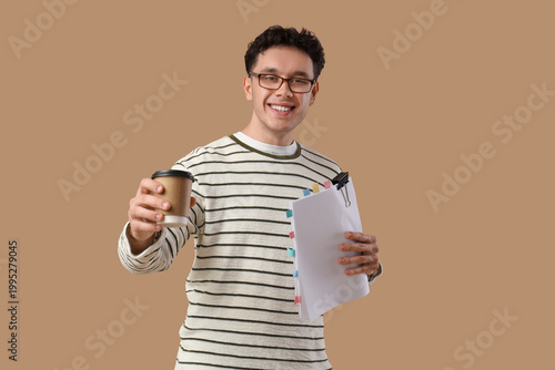 Male screenwriter with scen...