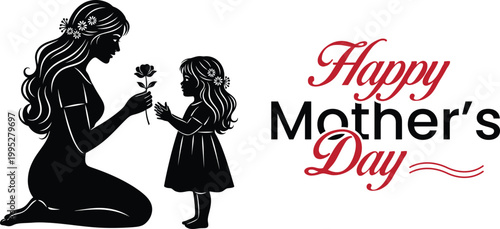 Touching mother's day silhouette a daughter's gift of love and appreciation