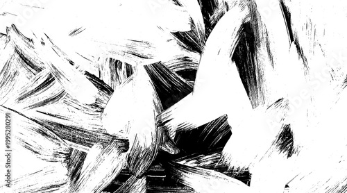 Фотография Angular sharp intersecting brush stroke dark pattern texture black chaotic line