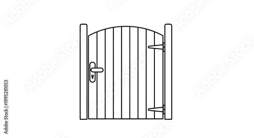 Simple Gate Line Drawing.