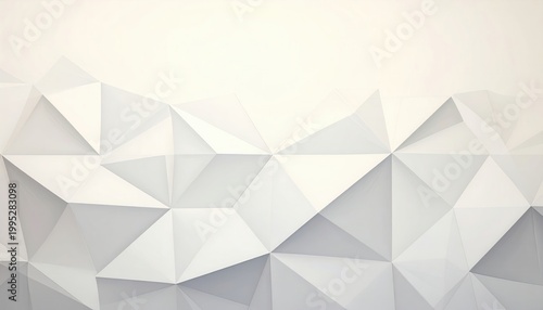 Fondo geométrico abstracto de estilo low poly en blanco y gris con texturas triangulares modernas