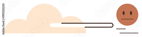 Cloud computing, digital communication, user interface, online data management, tech services, remote access. Visual shows a stylized cloud and user profile graphic. Cloud computing and digital