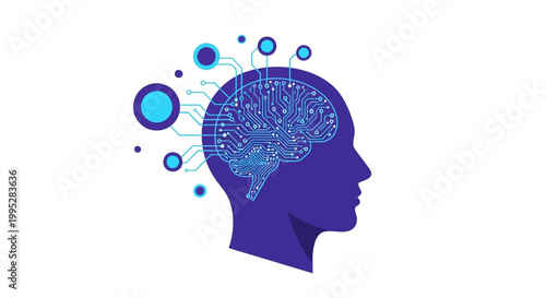 Human Brain Illustration Profile.