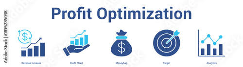 Profit Strategy web banner icon set vector illustration concept for business with icon of Profit Hand, Coin, Currency Exchange, Profit Cha.