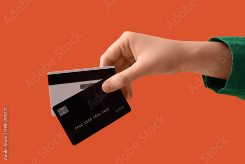 Female hand with credit car...