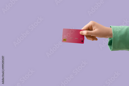 Female hand with credit car...