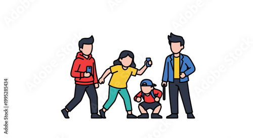 Group of diverse people in casual clothing smiling and posing.