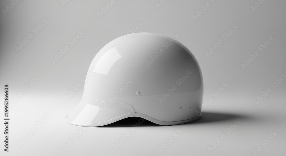 Fototapeta premium Minimalist White Helmet on White Background - Clean Studio Product Shot