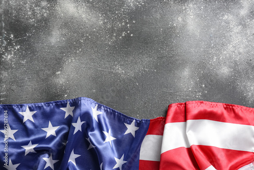 USA flag on grey grunge bac...