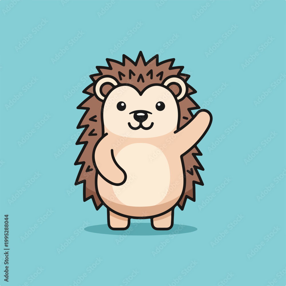 Obraz premium A cute cartoon hedgehog waving
