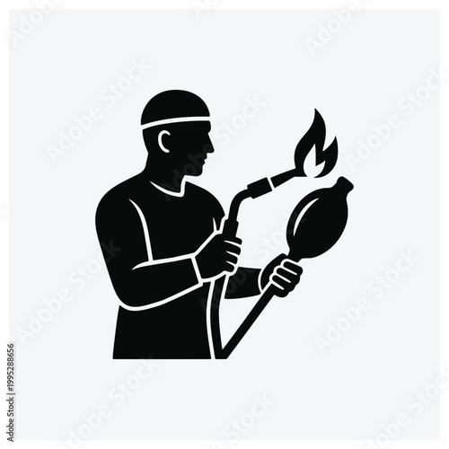 Silhouette of a person holding a burning torch, symbolizing light, knowledge, or guidance.