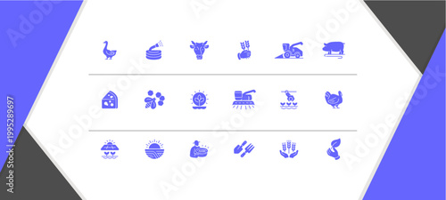 Various business and industry icons.