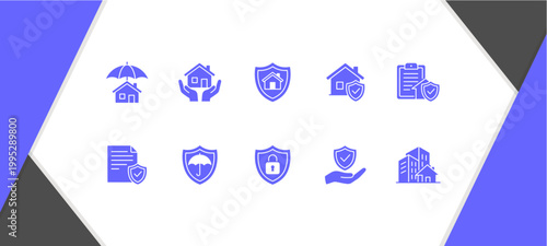 Security icons for protection services.