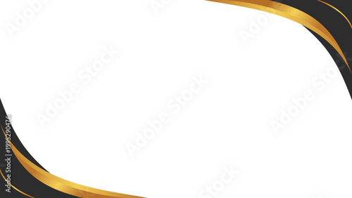 Background white with black gold curved. Vector can be used for banners, posters, power points, certificate, templates, slides, etc.