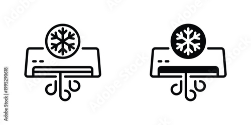 Air Conditioner Vector Line Icon for heating and cooling