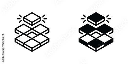 Floor Tiles Vector Line Icon for interior design and architecture