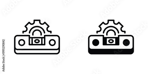 Spirit Level Vector Line Icon for building and engineering