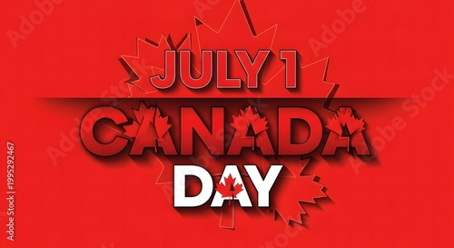 Canada Day Poster with Maple Leaf and City Skyline – 1st July Celebration