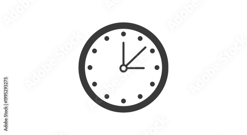 Simple Black and White Clock Face.