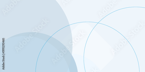 Принти на полотні Subtle Blue Geometric Harmony: Contemporary Vector Background with Soft Circles