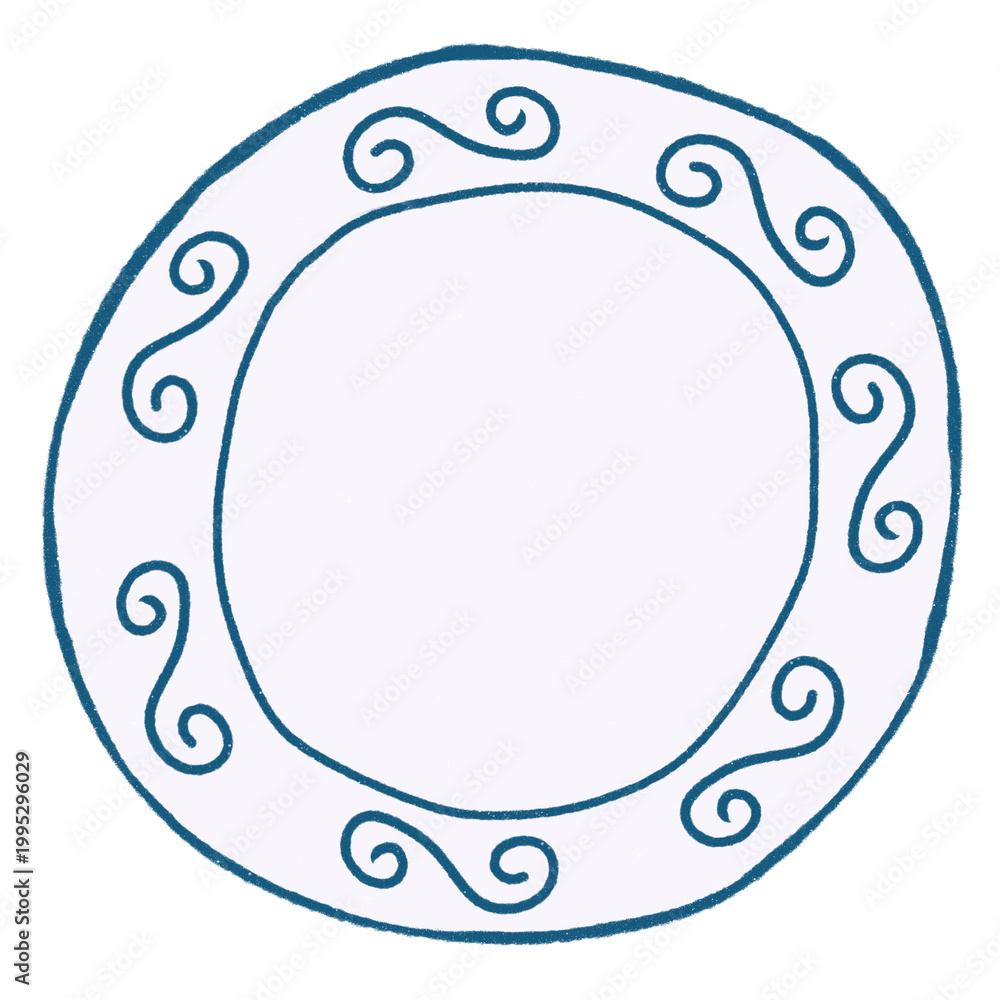 Naklejka premium Hand Drawn Plate Collection