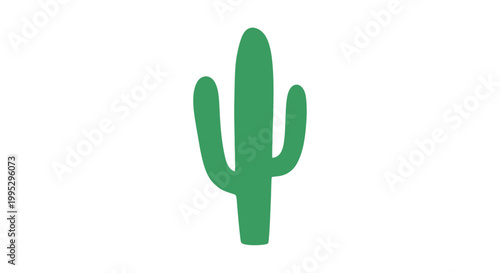 Green Cactus Illustration Isolated on White.