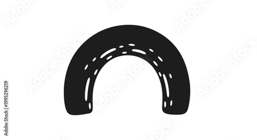 Black Dental Retainer on White Background.