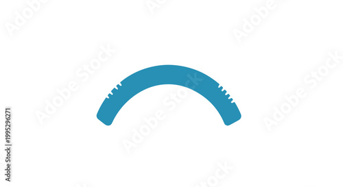 Blue Dental Floss Curved Shape Closeup.