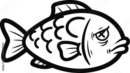 Grumpy Fish - Cartoon Style