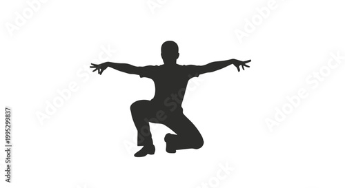 Silhouette of a person in yoga pose.