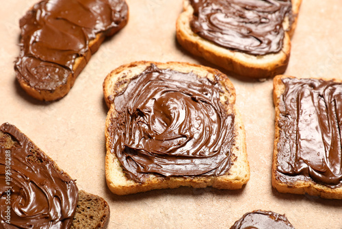 Bread slices with sweet cho...