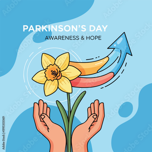 A graphic illustration for Parkinson's Day awareness