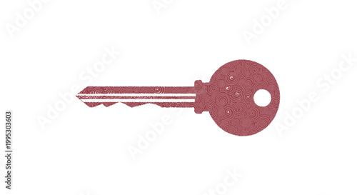 Old Rusty Key with Round Head.