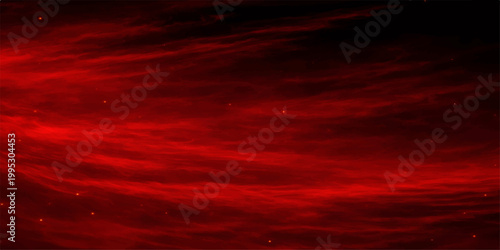 Dramatic abstract red and black background featuring a sunset cloudscape with dark purple textures and orange sunlight for a nature landscape