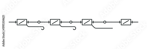 Resistor electronic symbols set, varied lead types for circuit design, electrical engineering components diagram