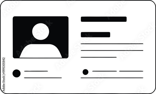 Personalized identity card template featuring a user profile icon and essential text fields for professional documentation